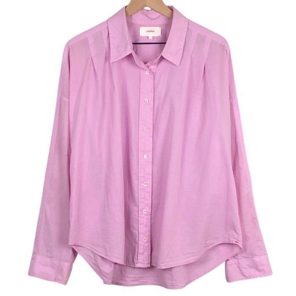 XiRENA Tops - XIRENA Button Up Shirt Women's Sz L Orchid Pink 100% Cotton Poplin Oversized L/S